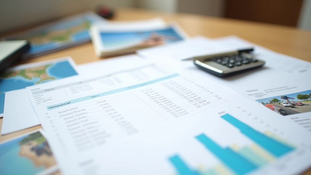 Plan budgétaire détaillé avec calculs et documents de planification des vacances