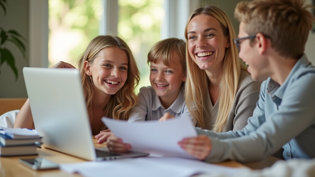 Famille planifiant ses vacances avec budget